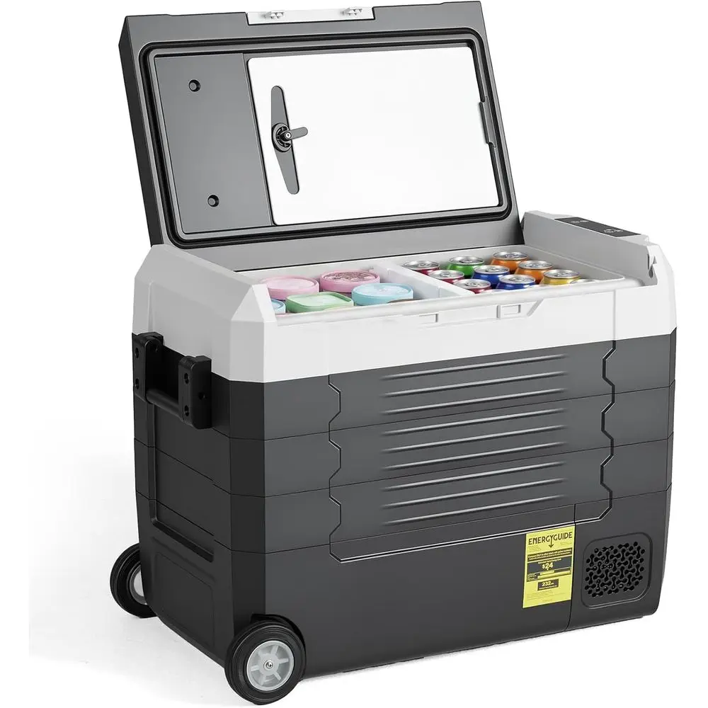 53QT Dual-Zone Portable Car Refrigerator with Wheels and Cutting Board, Bluetooth Smart Control, -4℉ to 68℉ Temperature Range, 1
53QT Dual-Zone Portable Car Refrigerator with Wheels and Cutting Board, Bluetooth Smart Control, -4℉ to 68℉ Temperature Range, 1