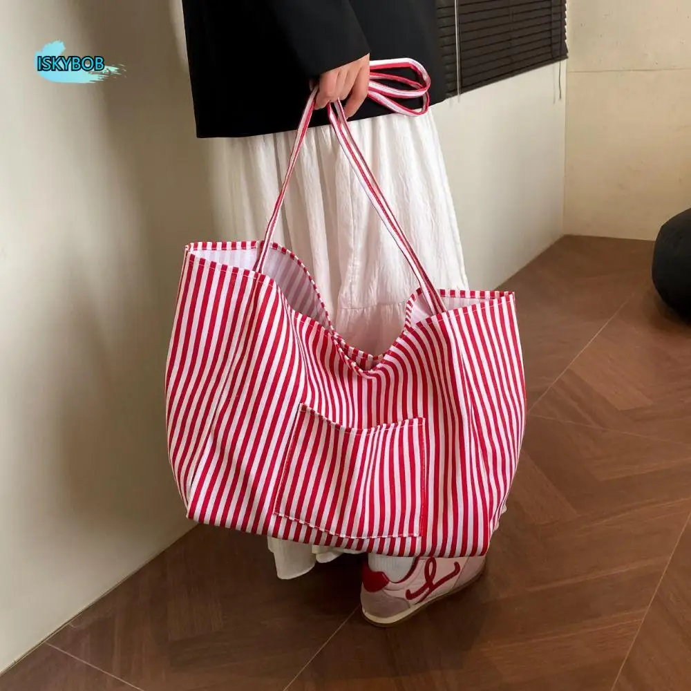 Korean Classic Design Striped Shoulder Bag Lightweight Simple Striped Tote Bags Casual Large Capacity Shopping Bag Handbag
Korean Classic Design Striped Shoulder Bag Lightweight Simple Striped Tote Bags Casual Large Capacity Shopping Bag Handbag