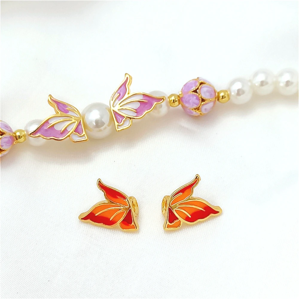 New 18K Copper-clad Gold Butterfly Through-hole Spacer Bead Handmade Necklace Accessory with Bead Weaving Hand Rope Accessory
New 18K Copper-clad Gold Butterfly Through-hole Spacer Bead Handmade Necklace Accessory with Bead Weaving Hand Rope Accessory