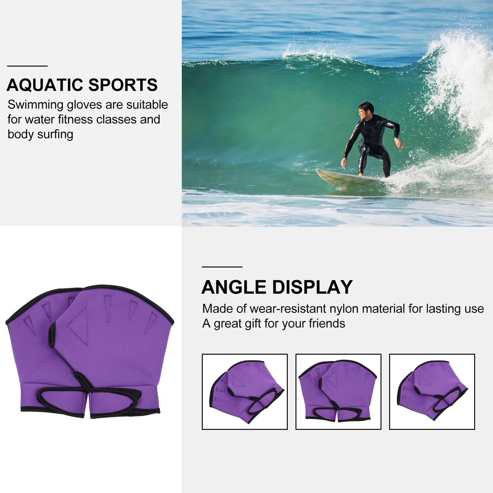 Warm Nylon Swim Gloves Effective Training Mitts Multi-Sport Hand Protector for Aquatic Activities 
Warm Nylon Swim Gloves Effective Training Mitts Multi-Sport Hand Protector for Aquatic Activities