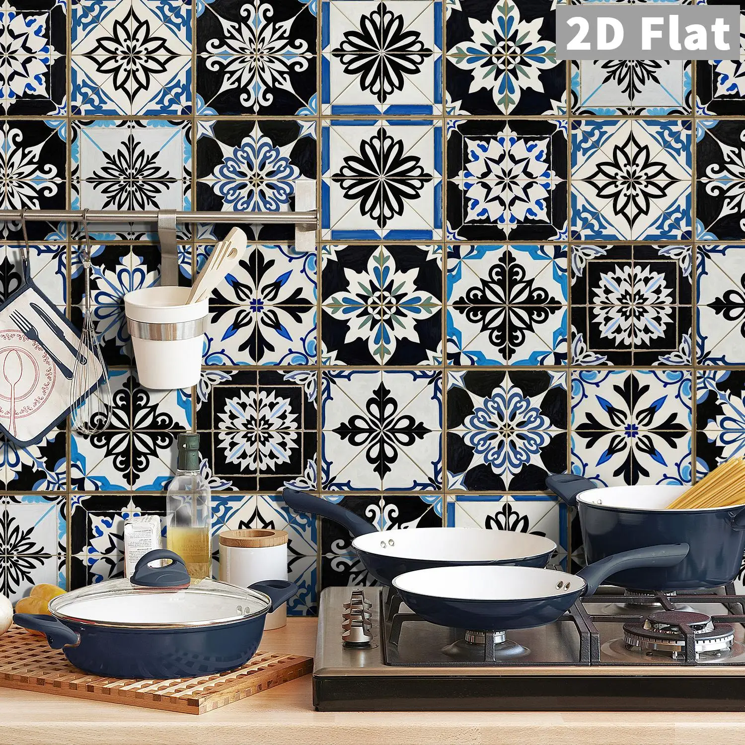 Blue black and white retro flower tiles, ceramic tile stickers, kitchen, bathroom, living room background wall decoration sticke
Blue black and white retro flower tiles, ceramic tile stickers, kitchen, bathroom, living room background wall decoration sticke