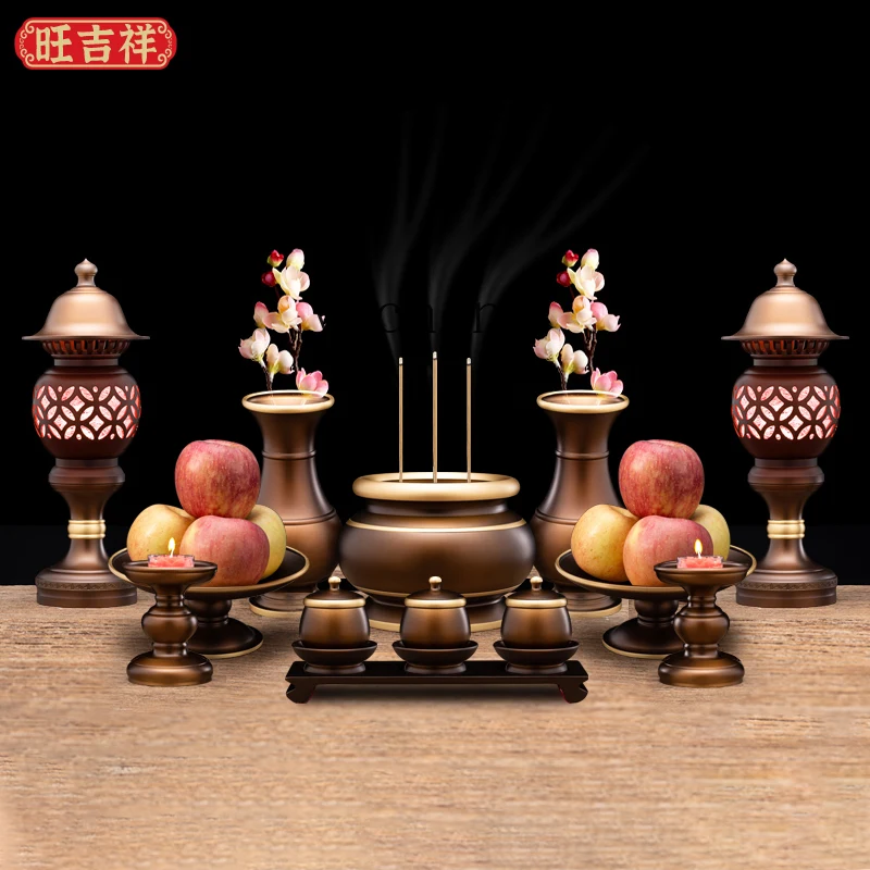 zz Copper Buddha Utensils Supplies Complete Set of Fairy Household Incense Burner Incense Offering Water
zz Copper Buddha Utensils Supplies Complete Set of Fairy Household Incense Burner Incense Offering Water