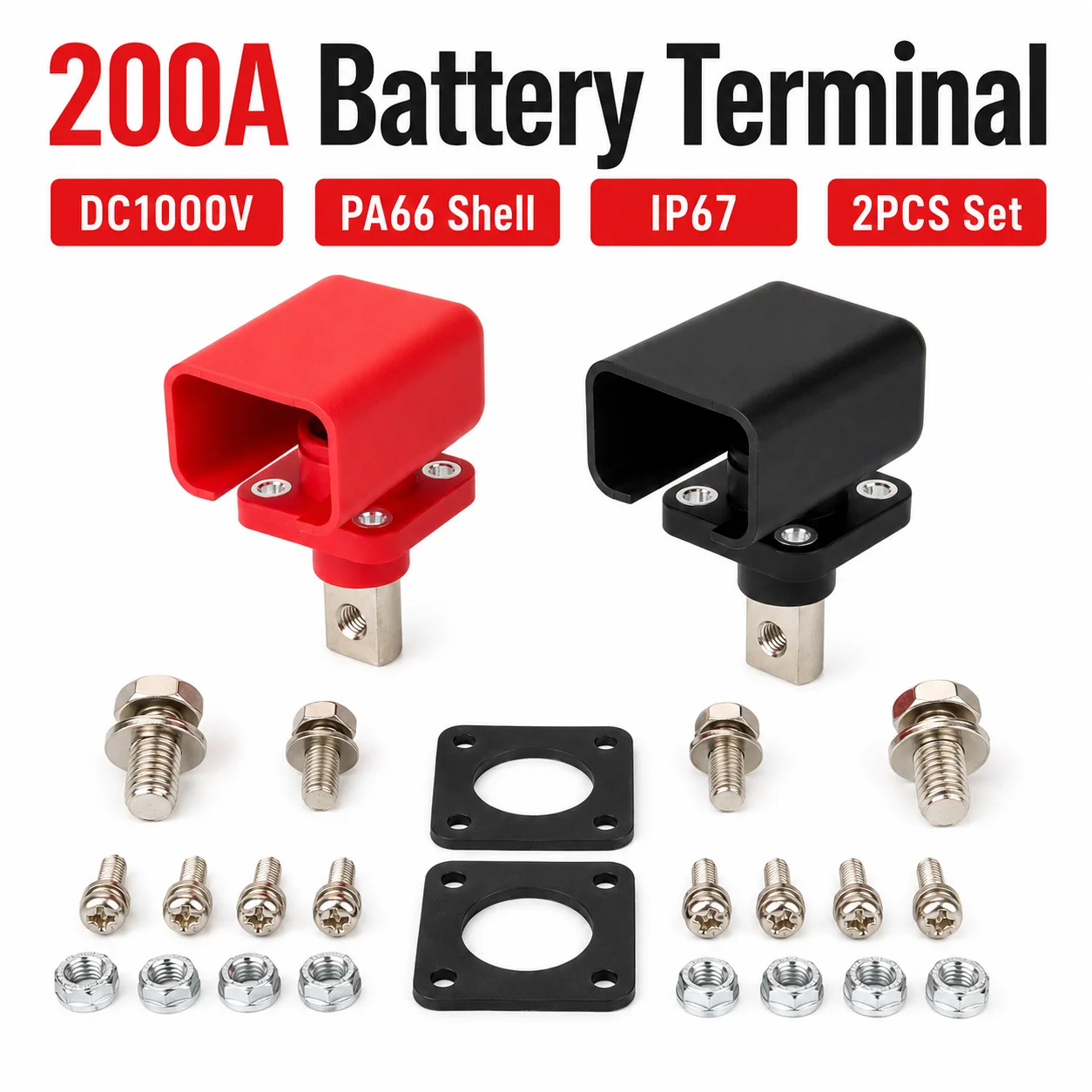 200A Pure Copper Lithium Battery Terminal Connector High Current Energy Storage Terminal Block IP67 for Energy Storage Cabinet
200A Pure Copper Lithium Battery Terminal Connector High Current Energy Storage Terminal Block IP67 for Energy Storage Cabinet