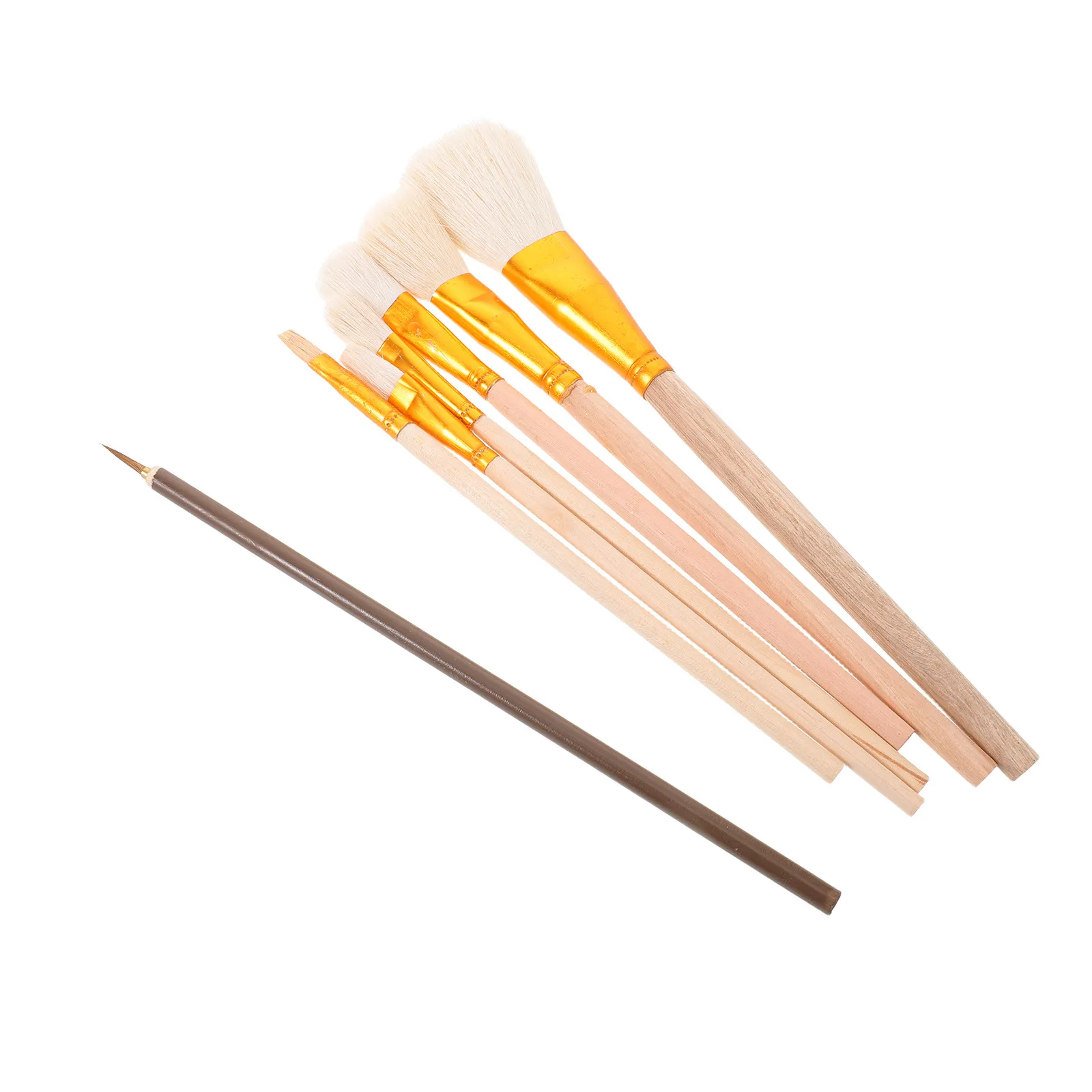 7Pcs Wool Painting Brush Set Hair Multi Purpose Fine Detail Paintbrushes for Watercolor Acrylic Oil Painting Crafts
7Pcs Wool Painting Brush Set Hair Multi Purpose Fine Detail Paintbrushes for Watercolor Acrylic Oil Painting Crafts