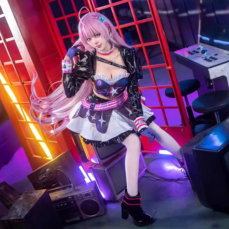 Anime Snow Miku Cosplay Costumes Women Sexy Leather Jacket Bar Skirt Suits Lovely Dress Uniform Halloween Carnival Party Clothes
Anime Snow Miku Cosplay Costumes Women Sexy Leather Jacket Bar Skirt Suits Lovely Dress Uniform Halloween Carnival Party Clothes