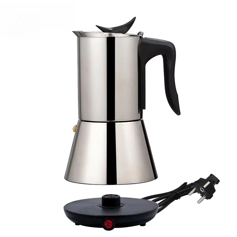Best Sellers 220V Electronic Moka Pot Stainless Steel Coffee Machine Electric Moka Pot with Heating Base
Best Sellers 220V Electronic Moka Pot Stainless Steel Coffee Machine Electric Moka Pot with Heating Base