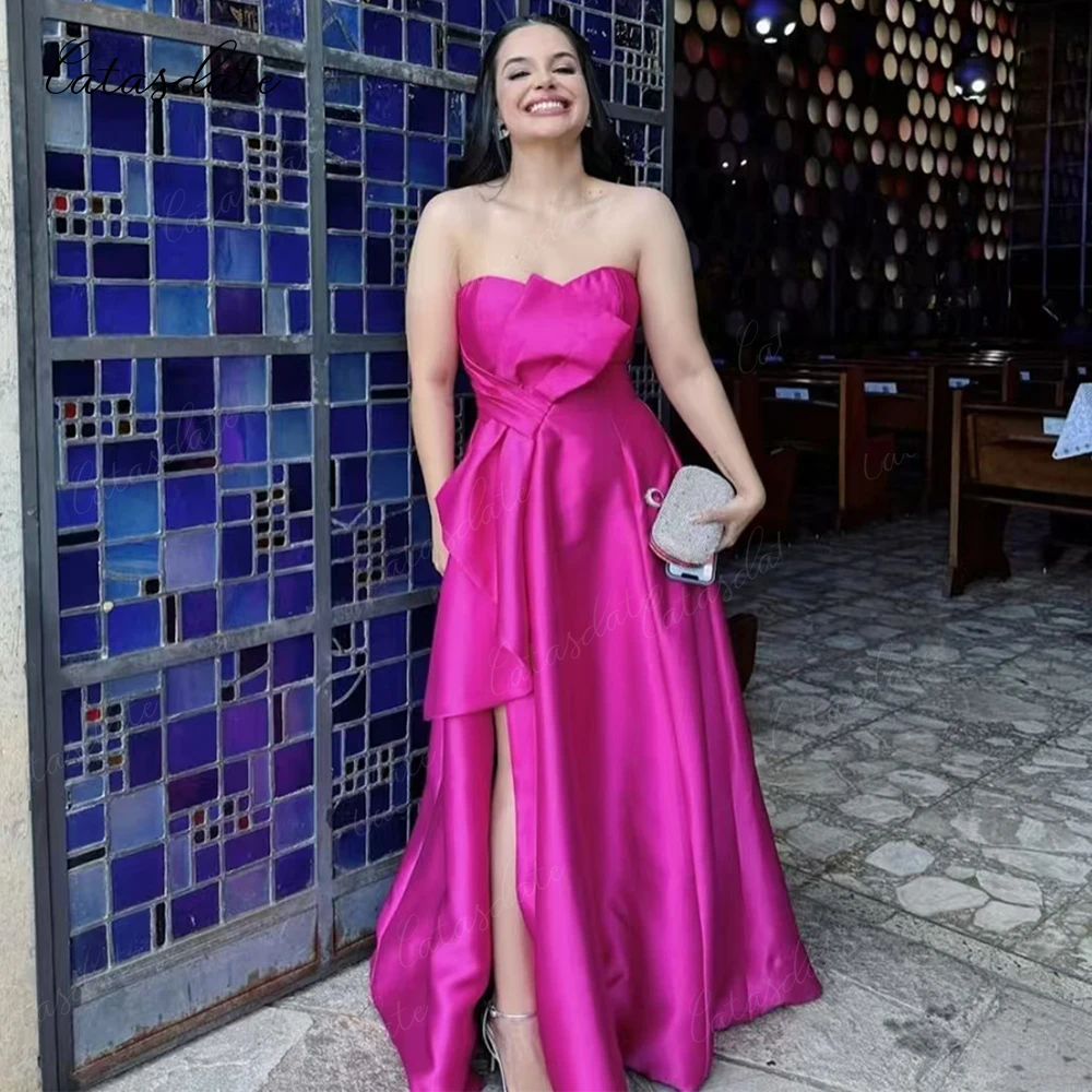 Catasdate Strapless Evening Party Dress with Bow Satin Prom Dress 2025 Formal Occasion Dresses vestidos
Catasdate Strapless Evening Party Dress with Bow Satin Prom Dress 2025 Formal Occasion Dresses vestidos