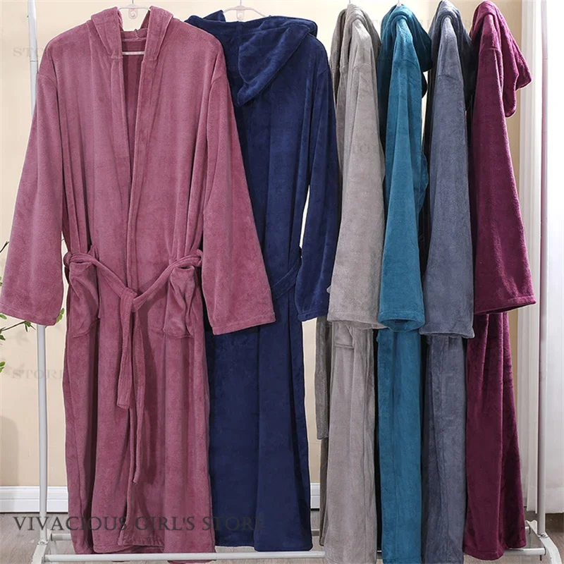 Thicken Warm Night Wear Home Dress Sleepwear Loose Hooded Nightgown Lounge Wear Autumn Winter New Couple Bathrobe Kimono Gown
Thicken Warm Night Wear Home Dress Sleepwear Loose Hooded Nightgown Lounge Wear Autumn Winter New Couple Bathrobe Kimono Gown