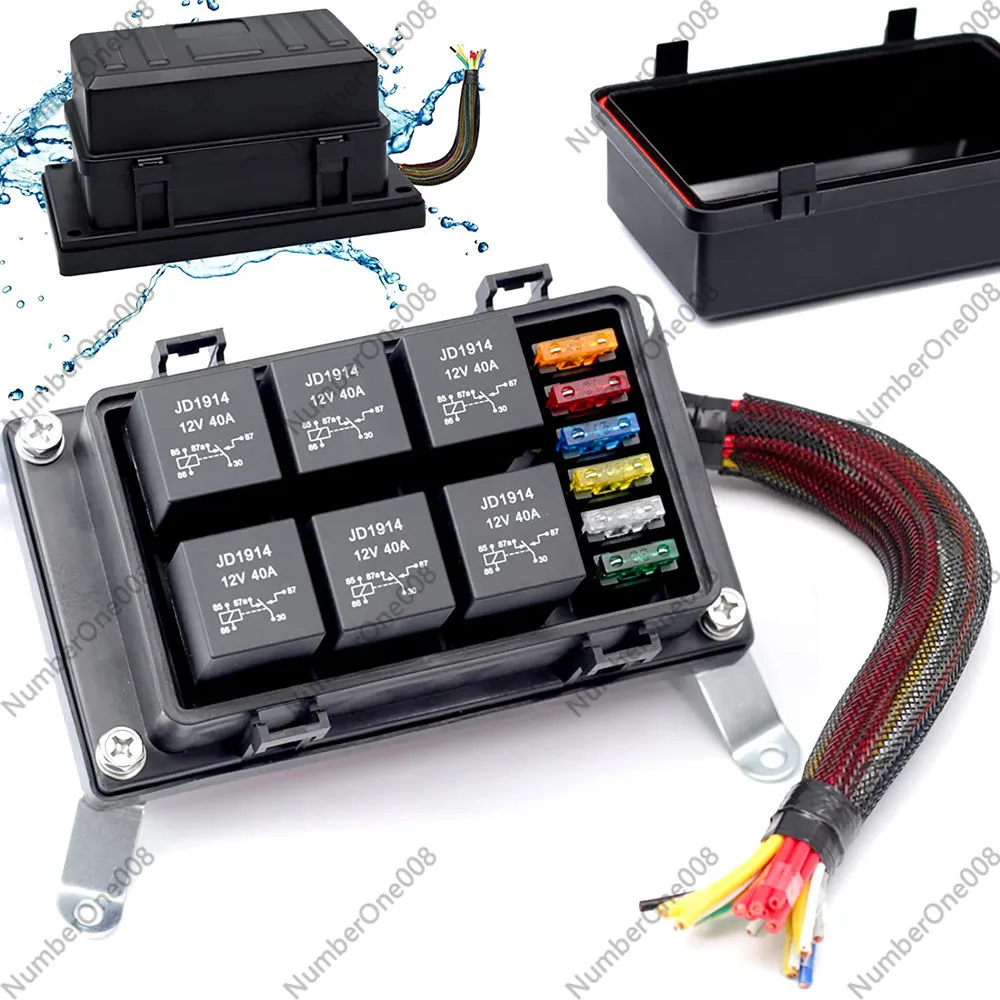 Upgraded 12V 6-Way Waterproof Relay Box with Pre-Wired Fuse and Relay Holder for Automotive
Upgraded 12V 6-Way Waterproof Relay Box with Pre-Wired Fuse and Relay Holder for Automotive