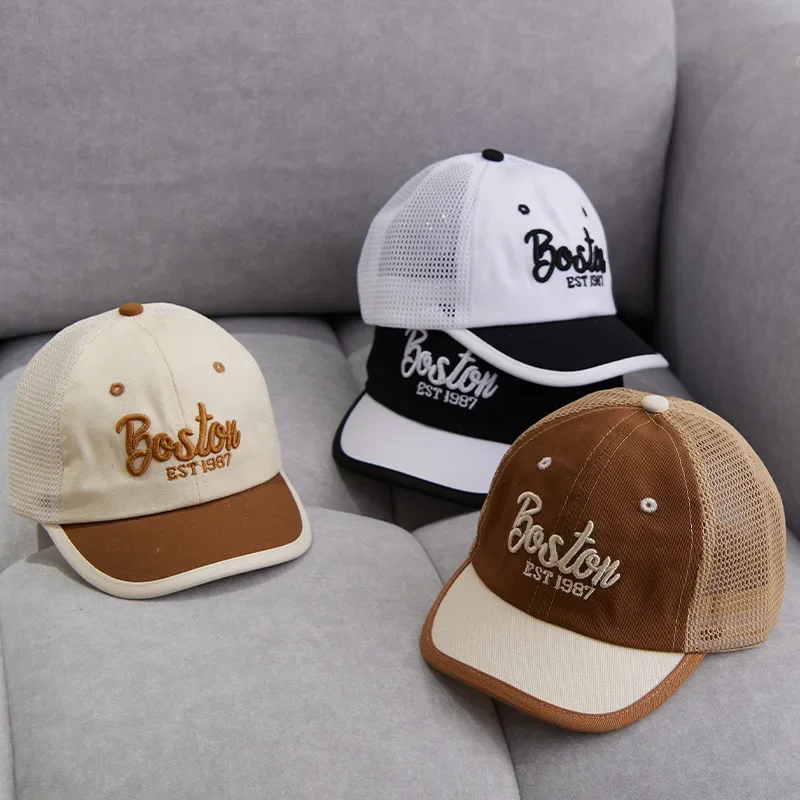 Fashion Patchwork Letter Baby Baseball Cap Summer Mesh Boys Girls Duck Tongue Hat Outdoor Sunscreen Children Peaked Caps
Fashion Patchwork Letter Baby Baseball Cap Summer Mesh Boys Girls Duck Tongue Hat Outdoor Sunscreen Children Peaked Caps