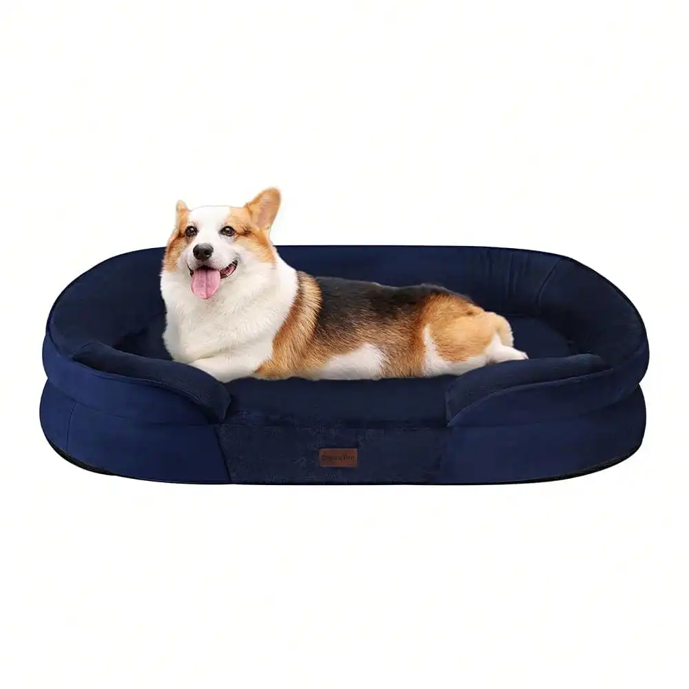 For Medium Dogs With Gel Memory Foam, Waterproof Dog Sofa, Washable Pet Bed With Four Sided Bolster Cushion,
For Medium Dogs With Gel Memory Foam, Waterproof Dog Sofa, Washable Pet Bed With Four Sided Bolster Cushion,