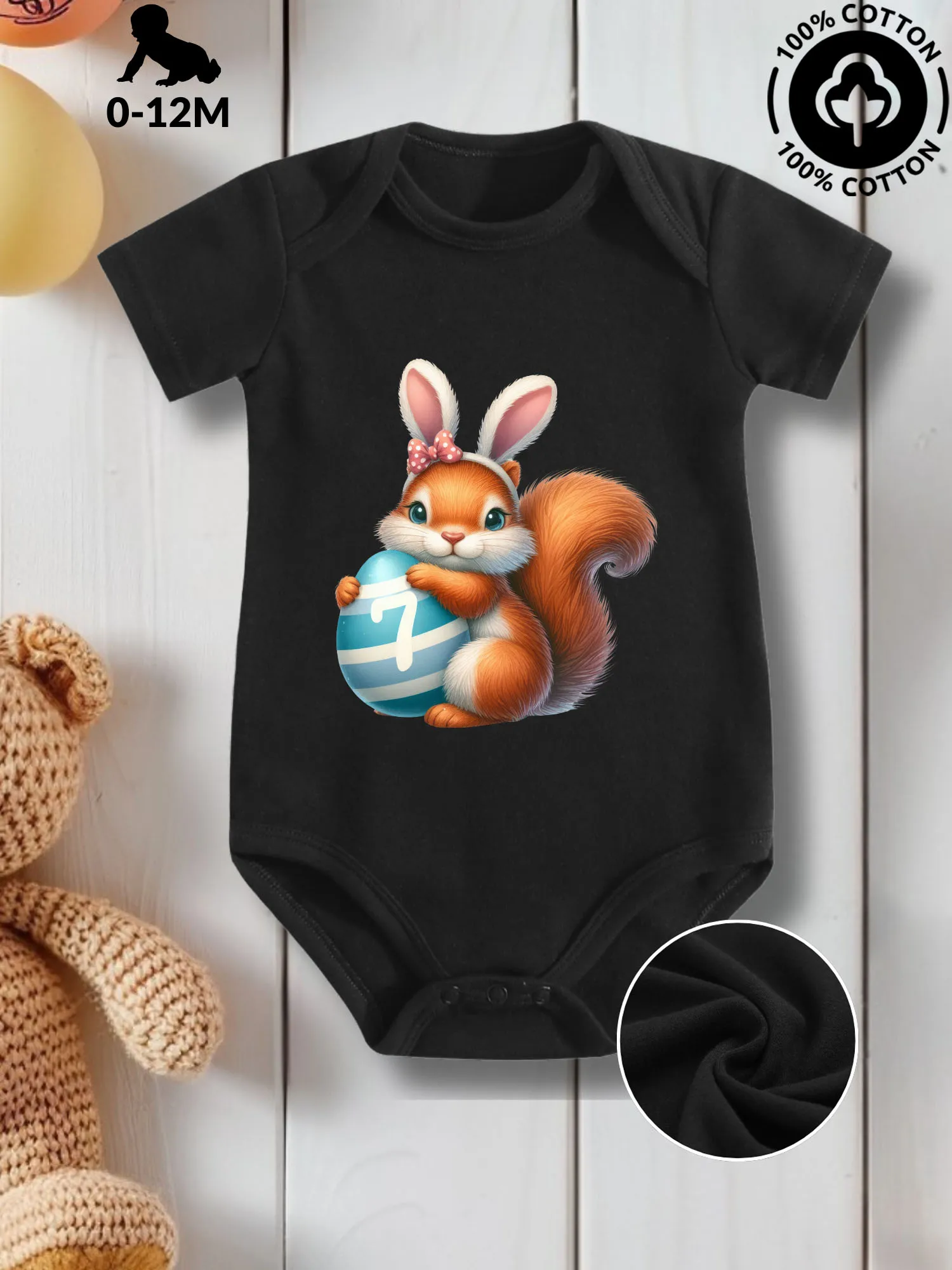 Комбинезон-слип для малышей унисекс «Белка и пасхальное яйцо», из чистого хлопка, для ухода за кожей, всесезонный, черный, 190 г/м²
Комбинезон-слип для малышей унисекс «Белка и пасхальное яйцо», из чистого хлопка, для ухода за кожей, всесезонный, черный, 190 г/м²