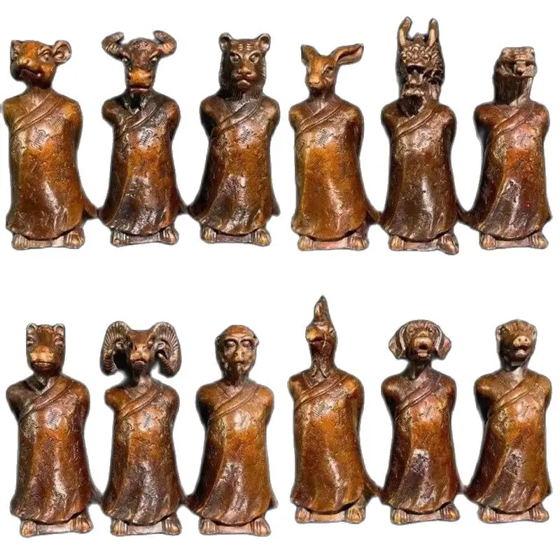 Bronze Abstract Animal Rat Cow Tiger Rabbit Dragon Snake Horse Sheep Monkey Chicken Dog Pig Collection Decorative Figurines
Bronze Abstract Animal Rat Cow Tiger Rabbit Dragon Snake Horse Sheep Monkey Chicken Dog Pig Collection Decorative Figurines
