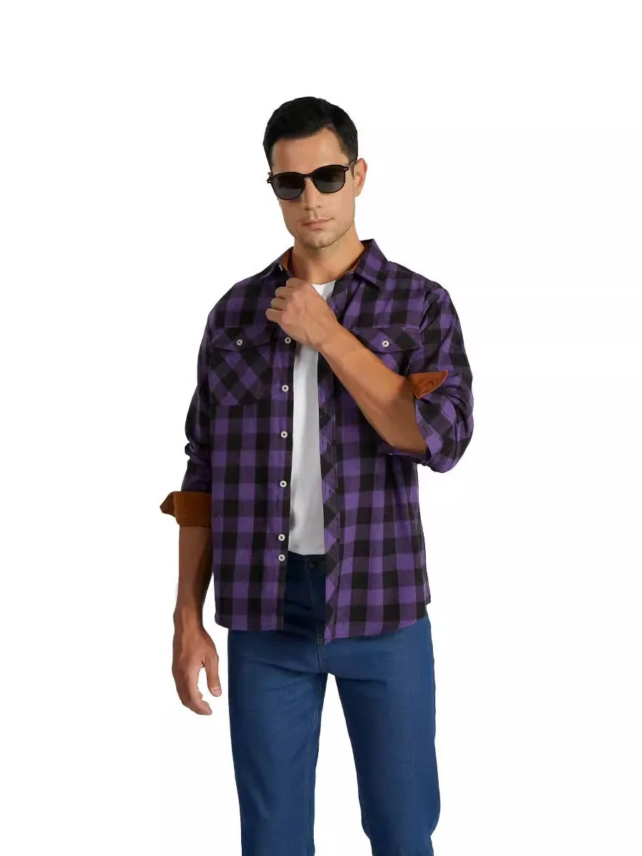 Men's Casual Plaid irt Outerwear Woolen Flannel Brued Regular Fit Long Sve Youth Faion Autumn Spring Season Wear
Men's Casual Plaid irt Outerwear Woolen Flannel Brued Regular Fit Long Sve Youth Faion Autumn Spring Season Wear