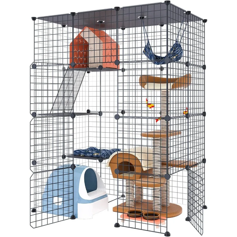 Large Cat Cage Enclosure Indoor DIY Cat Playpen Detachable Metal Wire Kennels Crate 2x3x4 Large Exercise Place Ideal for 1-3 Cat
Large Cat Cage Enclosure Indoor DIY Cat Playpen Detachable Metal Wire Kennels Crate 2x3x4 Large Exercise Place Ideal for 1-3 Cat
