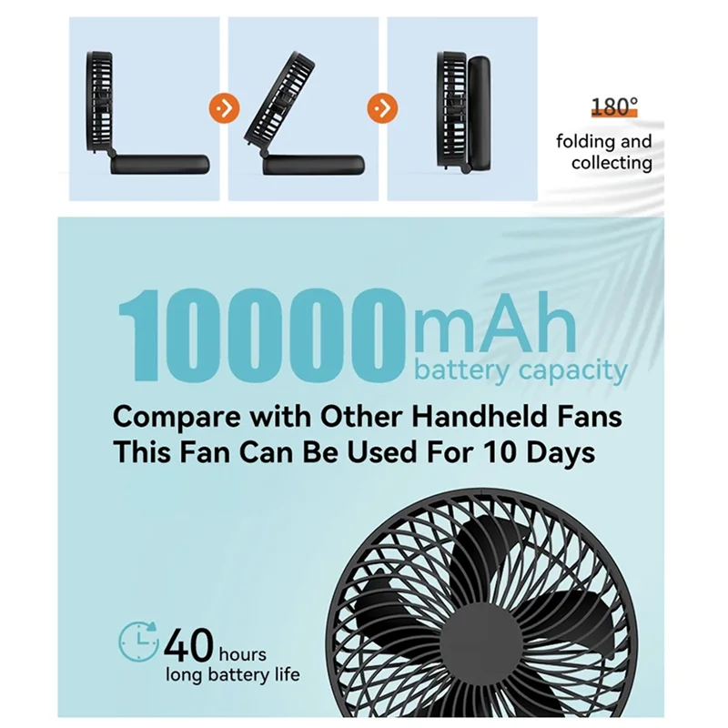 B04C-бесшумный сильный ветер, 6 дюймов, 10000 мАч, ручной перезаряжаемый мини-вентилятор со складной ручкой, USB-вентилятор для домашней комнаты, путешествий на открытом воздухе
B04C-бесшумный сильный ветер, 6 дюймов, 10000 мАч, ручной перезаряжаемый мини-вентилятор со складной ручкой, USB-вентилятор для домашней комнаты, путешествий на открытом воздухе