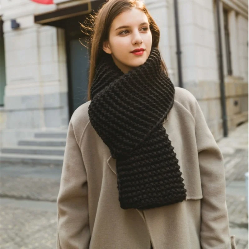 2024 New Coarse Wool Handmade Scarf Female Winter Thickened Solid Color Student Couple Knitted Girl Warm Scarf Black
2024 New Coarse Wool Handmade Scarf Female Winter Thickened Solid Color Student Couple Knitted Girl Warm Scarf Black
