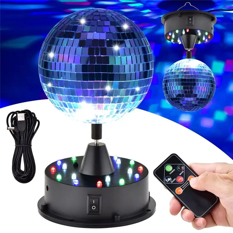 Classy-Remote-Controlled 5-Inch Rotating Disco Ball With 18 Leds, Adjustable RPM (6-12), Suitable For Hanging Or Table Usage
Classy-Remote-Controlled 5-Inch Rotating Disco Ball With 18 Leds, Adjustable RPM (6-12), Suitable For Hanging Or Table Usage
