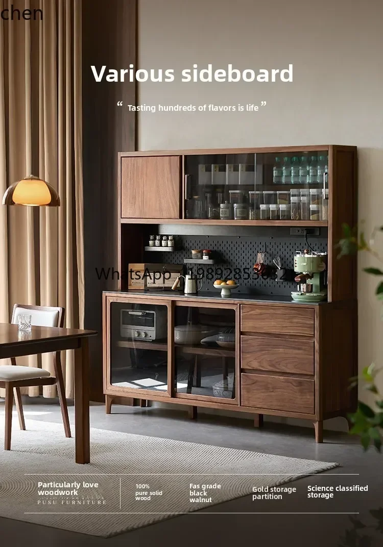GZ/solid wood dining side cabinet, black walnut rock slab storage against the wall, integrated living room locker
GZ/solid wood dining side cabinet, black walnut rock slab storage against the wall, integrated living room locker