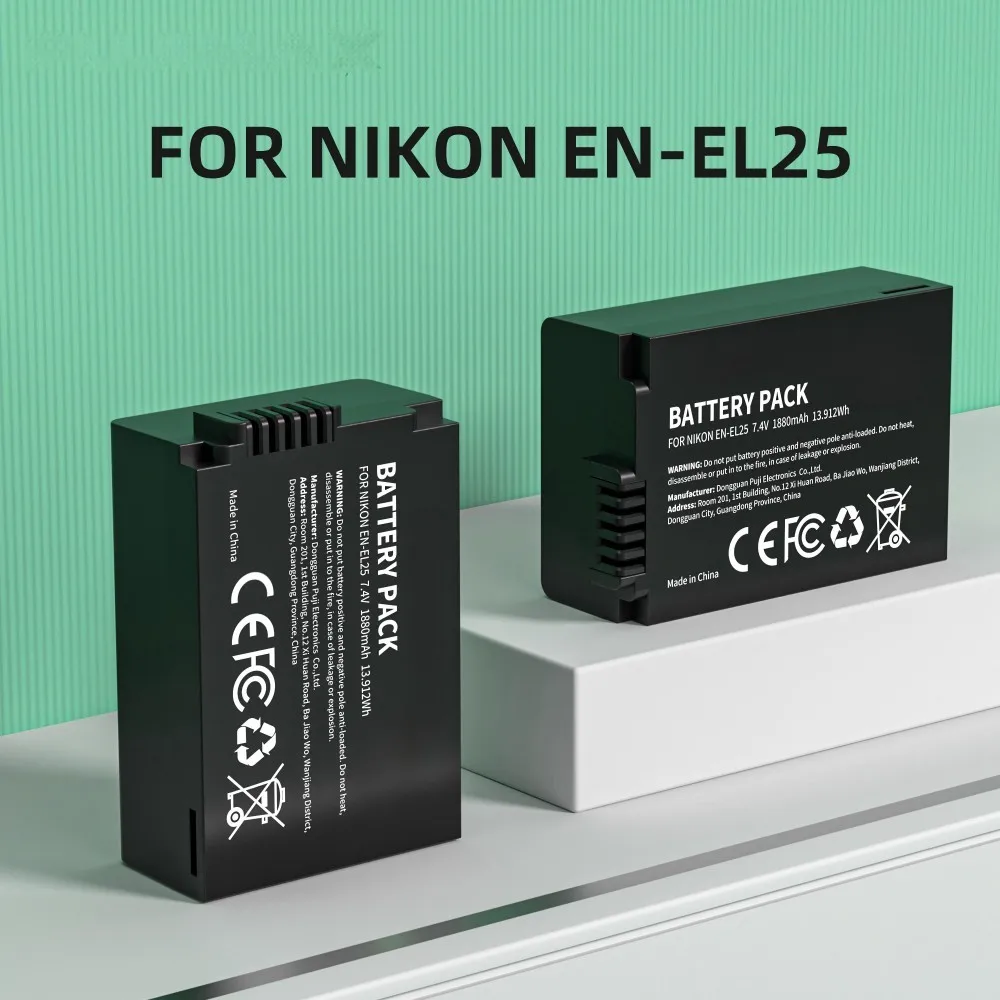 KOSHARE 1880mAh Rechargeable Li-ion Battery for EN-EL25 EN-EL25a ENEL25 for Nikon Z50 Z30 ZFC Mirrorless Digital Cameras
KOSHARE 1880mAh Rechargeable Li-ion Battery for EN-EL25 EN-EL25a ENEL25 for Nikon Z50 Z30 ZFC Mirrorless Digital Cameras
