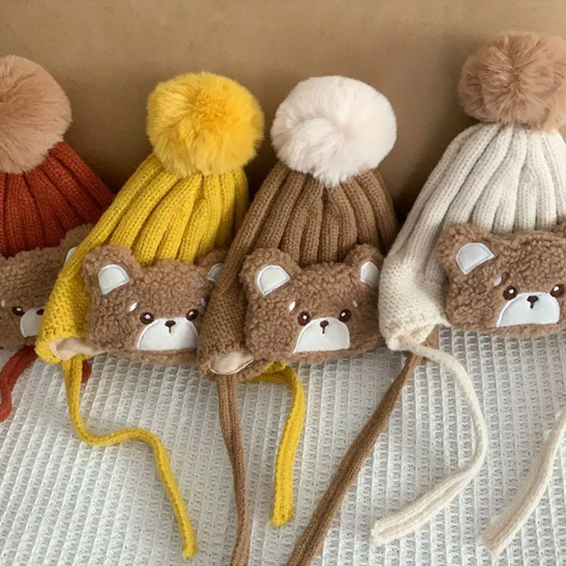 Защитная шапка для ушей с рисунком медведя, милая плюшевая шапочка для малышей, зимняя теплая шерстяная пуловерная шапка, детская вязаная шапка 3-36 м
Защитная шапка для ушей с рисунком медведя, милая плюшевая шапочка для малышей, зимняя теплая шерстяная пуловерная шапка, детская вязаная шапка 3-36 м