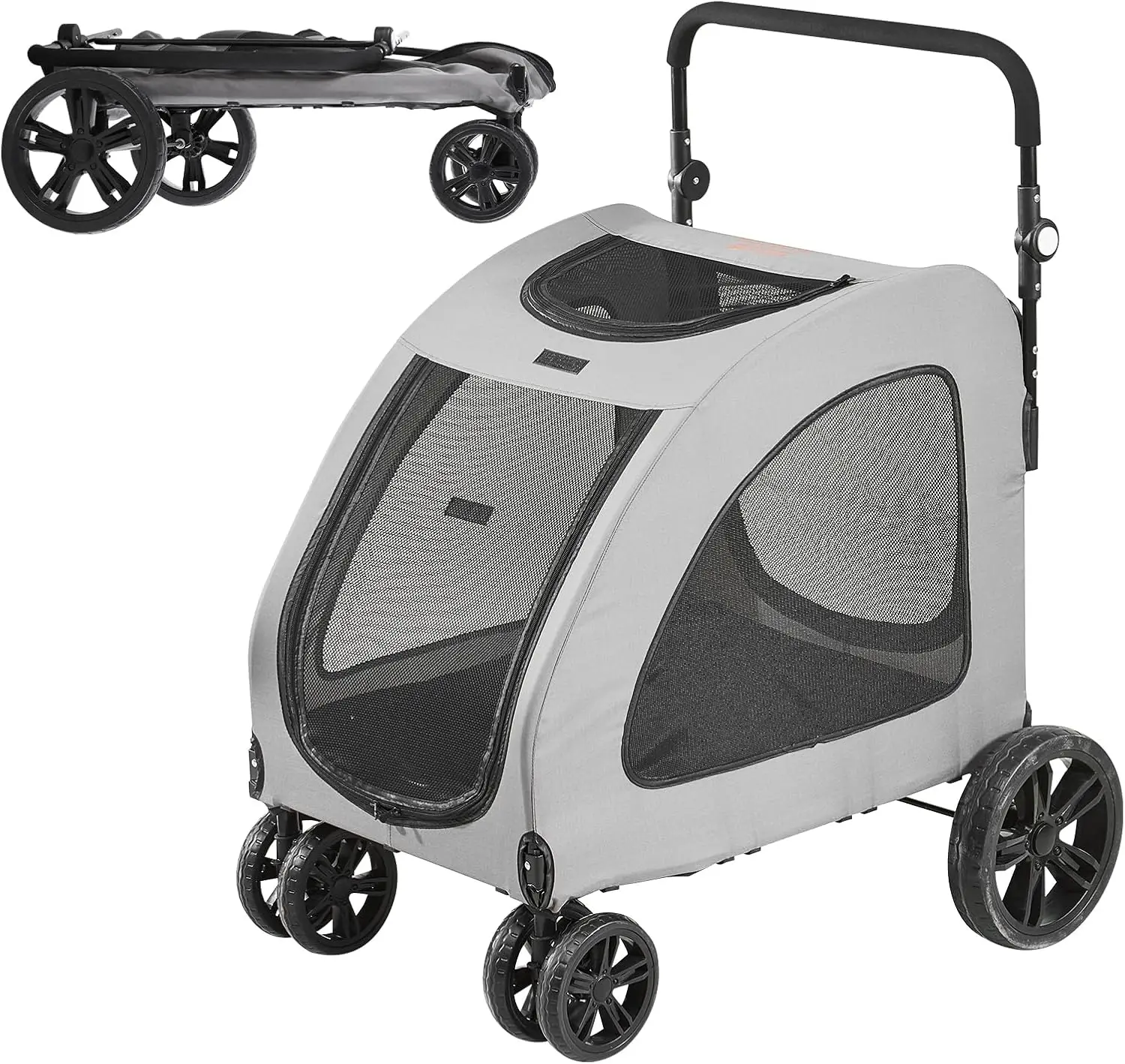4 Wheel Handle-Adjustable Pet Stroller for Large Dogs, Dog Jogging Carriage Stroller for 2 Dogs
4 Wheel Handle-Adjustable Pet Stroller for Large Dogs, Dog Jogging Carriage Stroller for 2 Dogs
