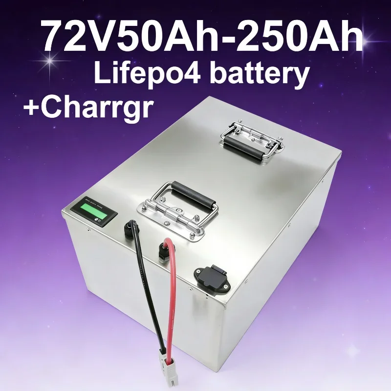 High Capacity 72V 50Ah-250Ah Lifepo4 Lithium Iron Phosphate Battery Pack Rechargeable Deep Cycle Battery for 3KW-14KW Sightseein
High Capacity 72V 50Ah-250Ah Lifepo4 Lithium Iron Phosphate Battery Pack Rechargeable Deep Cycle Battery for 3KW-14KW Sightseein