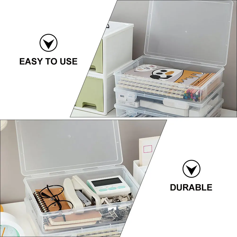 Plastic Desk Organizer with Lid Large Capacity Desktop Storage Box for Office Study Accessories Wear-Resistant File Case Daily
Plastic Desk Organizer with Lid Large Capacity Desktop Storage Box for Office Study Accessories Wear-Resistant File Case Daily