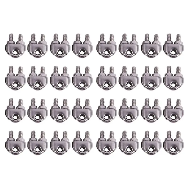 AB42-32Pcs Stainless Steel Cable Clip Saddle Clamp For Ropes 0.3Cm 3Mm Wire
AB42-32Pcs Stainless Steel Cable Clip Saddle Clamp For Ropes 0.3Cm 3Mm Wire