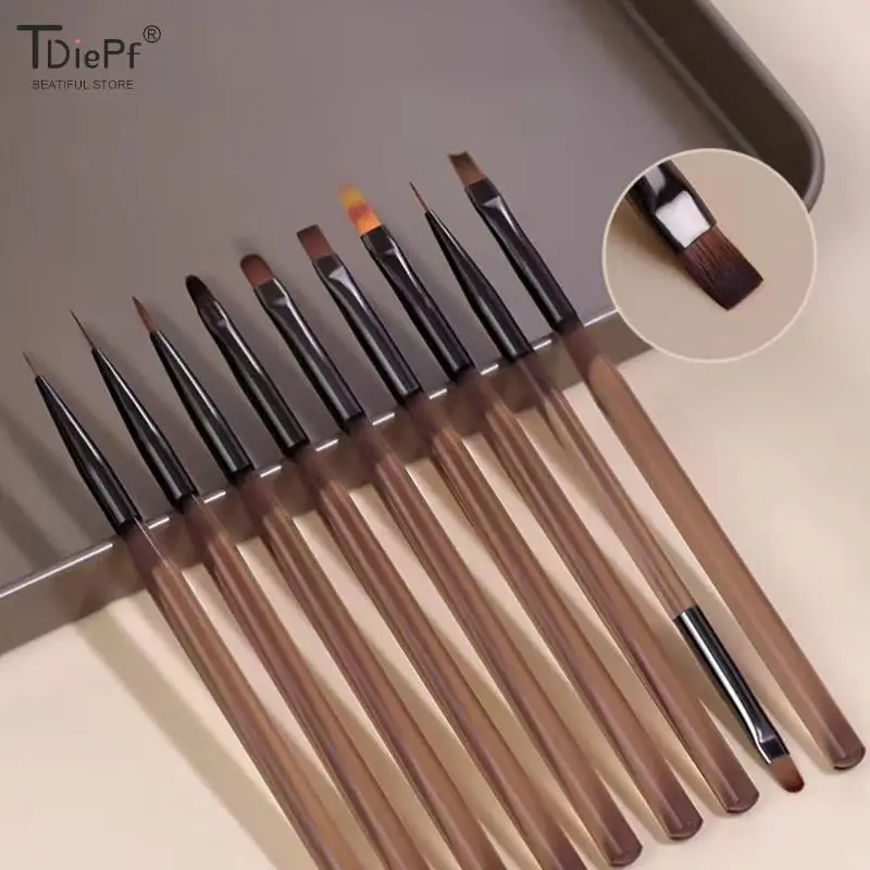 Transparent Brown Acrylic Nail Brush UV Gel Painting Drawing Brush Nail Lines Drawing Gradient Brushes Manicure Nail Art Tools
Transparent Brown Acrylic Nail Brush UV Gel Painting Drawing Brush Nail Lines Drawing Gradient Brushes Manicure Nail Art Tools