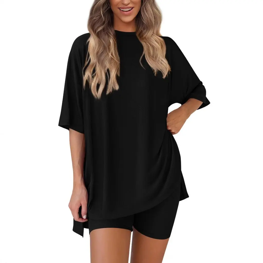 Spring/Summer Loose Fashion Solid Color Casual Two-Piece Suit Short Sleeve Top And Shorts Set for Women
Spring/Summer Loose Fashion Solid Color Casual Two-Piece Suit Short Sleeve Top And Shorts Set for Women