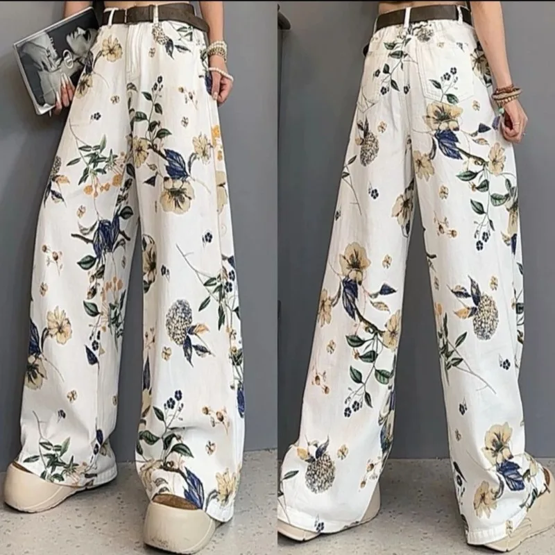 2026 Summer Women's New American Retro Printed Wide Leg Jeans, Women's Small Design, High Waist Loose Straight Leg Floor Pants
2026 Summer Women's New American Retro Printed Wide Leg Jeans, Women's Small Design, High Waist Loose Straight Leg Floor Pants