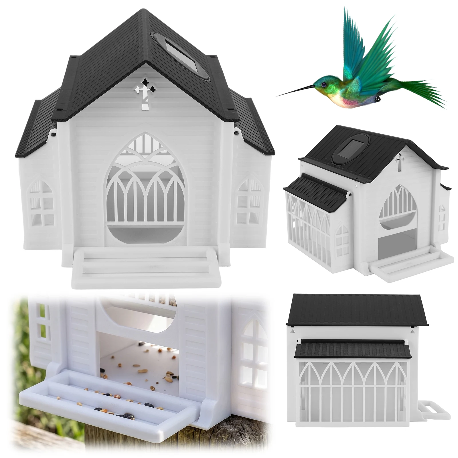 Church-Shaped Metal Bird Feeder with Light Hanging Wild Bird Feeder Weatherproof Birds Cage for Birds Watching in The Courtyard
Church-Shaped Metal Bird Feeder with Light Hanging Wild Bird Feeder Weatherproof Birds Cage for Birds Watching in The Courtyard