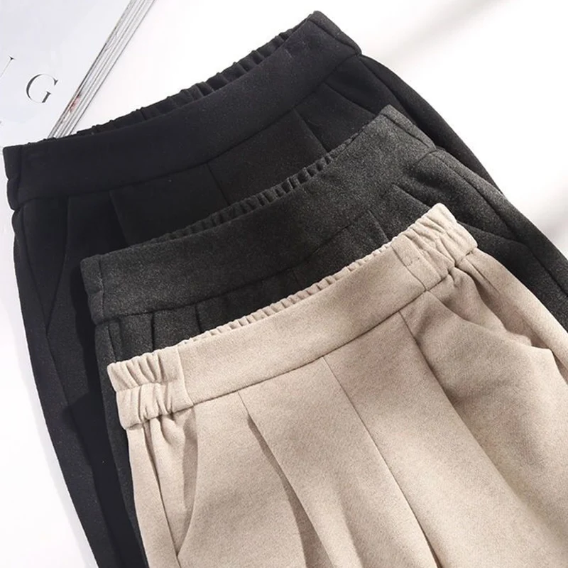 Осень-зима женские длинные брюки с высокой талией женские облегающие прямые брюки модные удобные шерстяные шаровары для девочек
Осень-зима женские длинные брюки с высокой талией женские облегающие прямые брюки модные удобные шерстяные шаровары для девочек