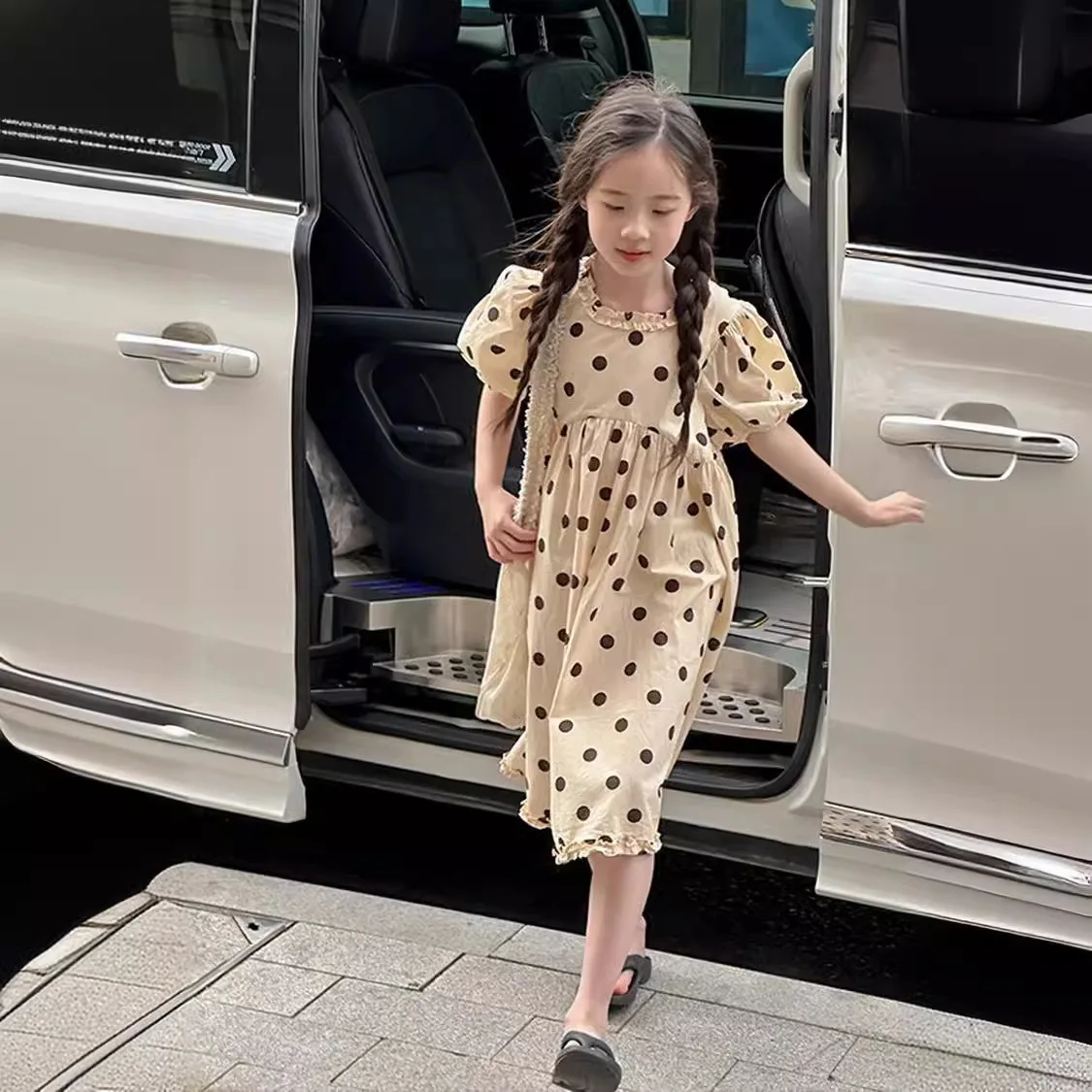 Girls Princess Dress Summer New Girls Korean Version Polka Dot Short-sleeved Skirt Skirt 2024 New Korean Simple Style Skirt
Girls Princess Dress Summer New Girls Korean Version Polka Dot Short-sleeved Skirt Skirt 2024 New Korean Simple Style Skirt