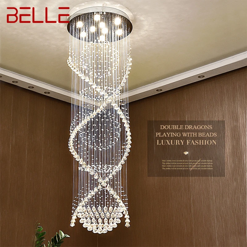 BELLE Modern Crystal Pendant Hanging Lamp LED Creative Luxury Chandelier Lights for Home Living Room Villa Staircase
BELLE Modern Crystal Pendant Hanging Lamp LED Creative Luxury Chandelier Lights for Home Living Room Villa Staircase