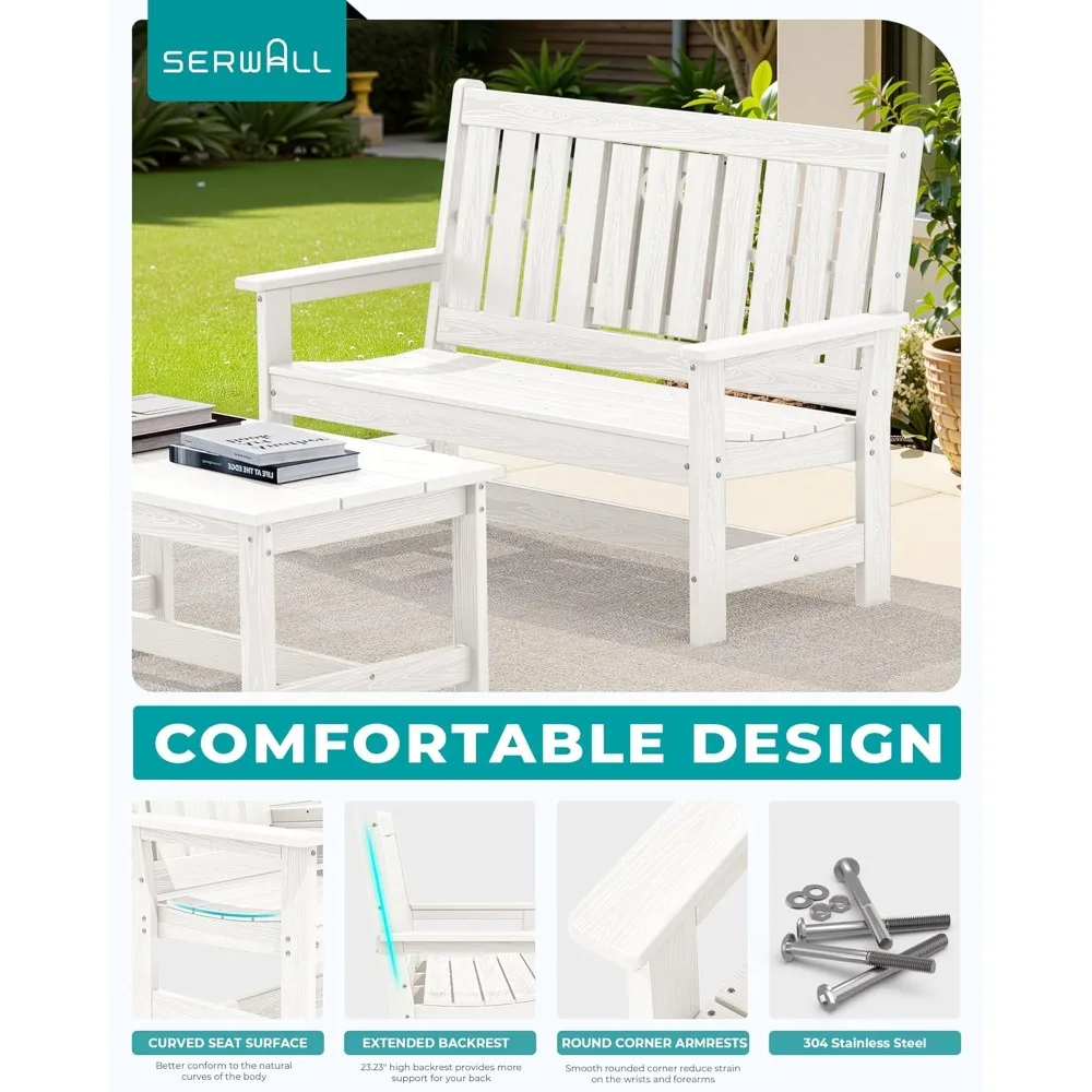 Outdoor Bench with Cup Holder, Oversized 58" HDPE Porch Bench Suitable for 3 Person, All Weather Patio Benches with, Customized
Outdoor Bench with Cup Holder, Oversized 58" HDPE Porch Bench Suitable for 3 Person, All Weather Patio Benches with, Customized