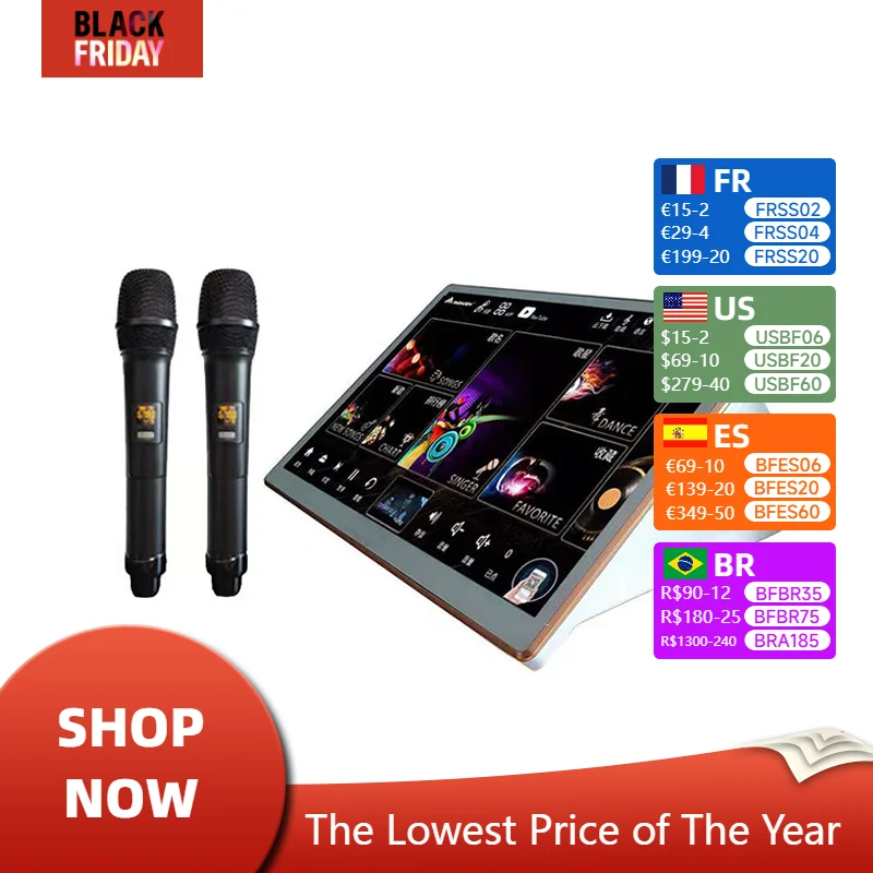 KTV Karaoke System with Wireless Microphone 18.5 Inch Capacitive Touch Screen Bluetooth 5.2 Karaoke for Hong Kong, Macau Taiwan
KTV Karaoke System with Wireless Microphone 18.5 Inch Capacitive Touch Screen Bluetooth 5.2 Karaoke for Hong Kong, Macau Taiwan
