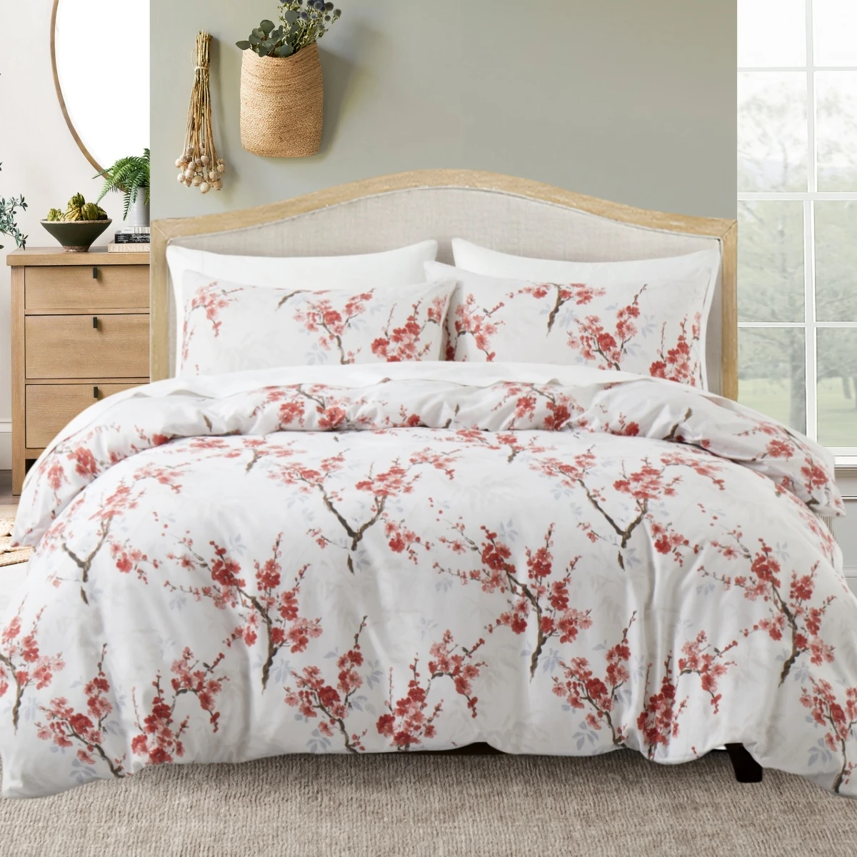 Red Plum Blossom Duvet Cover Oriental Style Bloom Floral Branches Print Comforter Covers Chinoiserie Chic Bedding 3 Piece Set
Red Plum Blossom Duvet Cover Oriental Style Bloom Floral Branches Print Comforter Covers Chinoiserie Chic Bedding 3 Piece Set