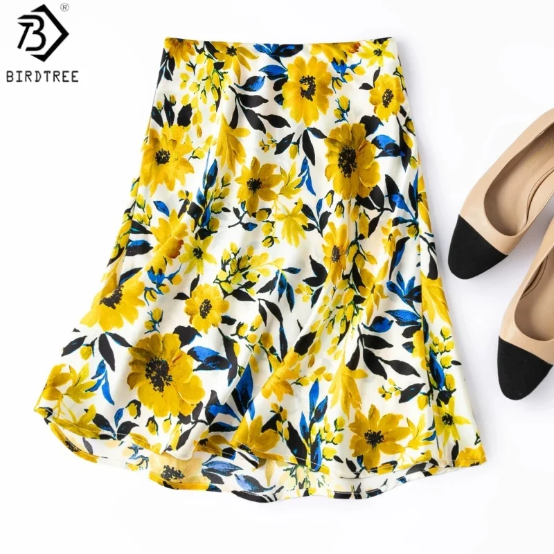 Birdtree, 100% Real Silk Print Skirt,Bias-cut, Women's Plain Satin Short Slim Skirts, Elastic Waist, 2026 Summer New D65103JF
Birdtree, 100% Real Silk Print Skirt,Bias-cut, Women's Plain Satin Short Slim Skirts, Elastic Waist, 2026 Summer New D65103JF