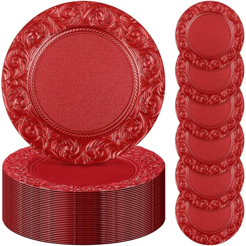 100 Pcs Antique Charger Plates Bulk 13 Inch Embossed Rim Plastic Charger Plate Decorative Round Plate Chargers for Dinner
100 Pcs Antique Charger Plates Bulk 13 Inch Embossed Rim Plastic Charger Plate Decorative Round Plate Chargers for Dinner