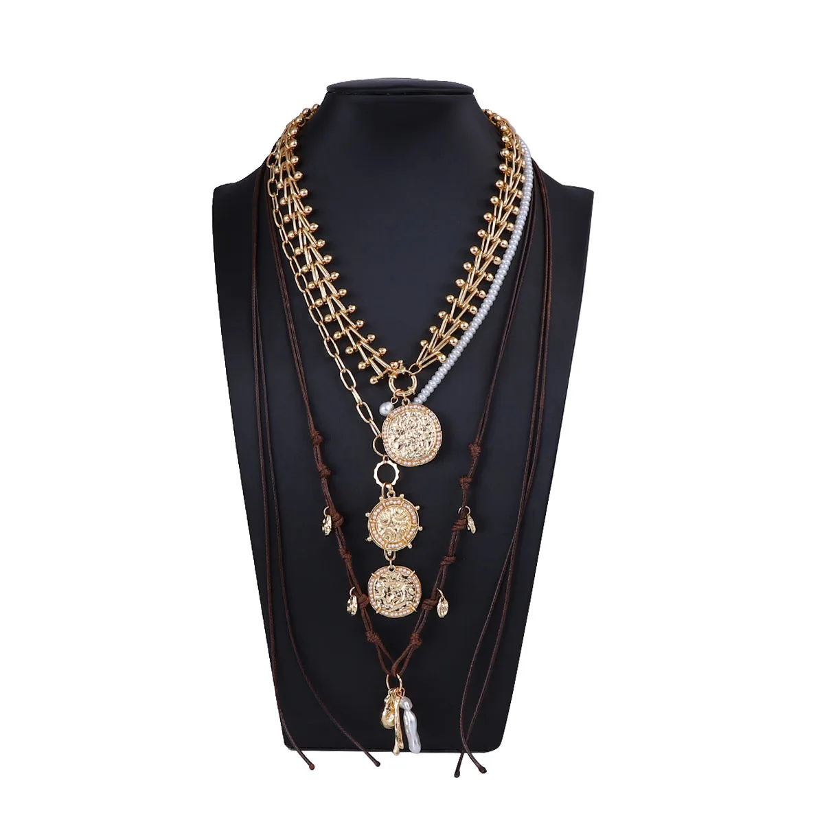 ZAA Vintage Women Jewelry Luxury Pearl Beads Metal Chain Link Layered Geometric Badge Pendant Necklace Charm Holiday Accessories
ZAA Vintage Women Jewelry Luxury Pearl Beads Metal Chain Link Layered Geometric Badge Pendant Necklace Charm Holiday Accessories