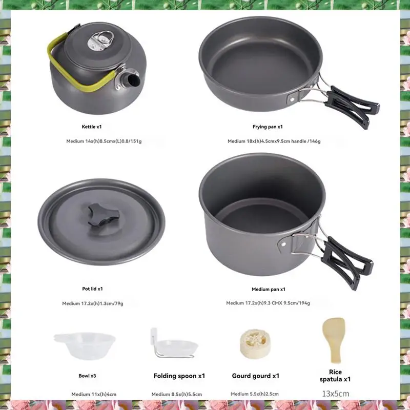Camping Tableware Outdoor Cookware Set Outdoor Cookware Set Pots Tourist Dishes Travel Portable Teapot
Camping Tableware Outdoor Cookware Set Outdoor Cookware Set Pots Tourist Dishes Travel Portable Teapot
