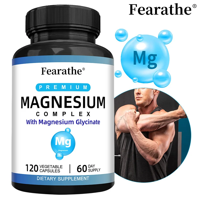 Magnesium Complex Capsules with Magnesium Oxide, Glycinate & Vitamin B6, Support Nerve, Muscle, Bone, Sleep & Immune Wellness
Magnesium Complex Capsules with Magnesium Oxide, Glycinate & Vitamin B6, Support Nerve, Muscle, Bone, Sleep & Immune Wellness