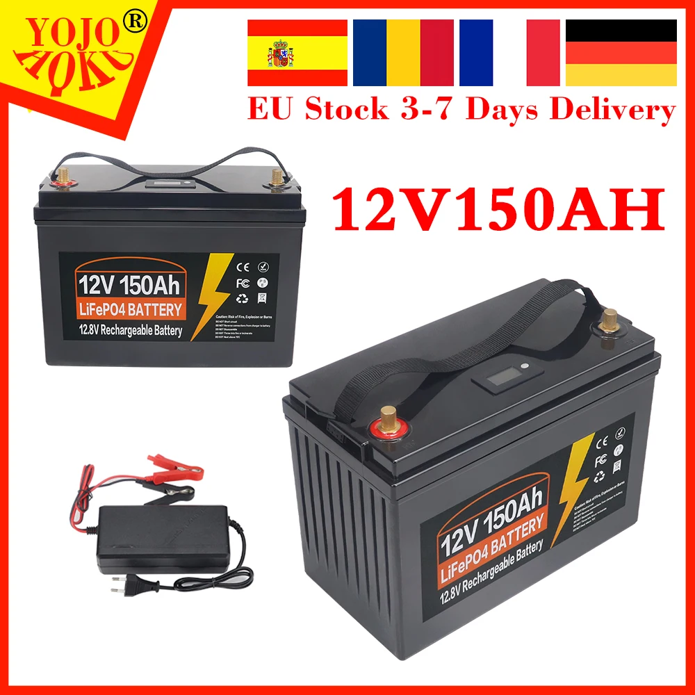 12V 150AH LiFePo4 Battery Built-in BMS Lithium Iron Phosphate Cells 8000 Cycles For RV Campers Golf Cart Solar EU Stock Tax Free
12V 150AH LiFePo4 Battery Built-in BMS Lithium Iron Phosphate Cells 8000 Cycles For RV Campers Golf Cart Solar EU Stock Tax Free