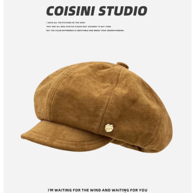 Korean Retro Love Metal Tag Design Suede Fleece Octagonal Newsboy Caps for Women Autumn and Winter Casual British Berets 
Korean Retro Love Metal Tag Design Suede Fleece Octagonal Newsboy Caps for Women Autumn and Winter Casual British Berets