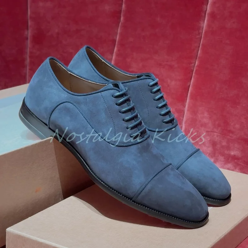 Blue Gray Suede Men's Oxford Dress Shoes Vintage Lace Up Brogue Decor Formal Business Shoes Luxury Handmade Office Shoes
Blue Gray Suede Men's Oxford Dress Shoes Vintage Lace Up Brogue Decor Formal Business Shoes Luxury Handmade Office Shoes