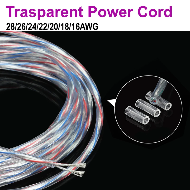 1/2/5m Transparent Power Cord 28/26/24/22/20/18/16AWG PVC Insulation Tinned Copper Cable 2 3 4 5 Cores LED Light Electronic Wire
1/2/5m Transparent Power Cord 28/26/24/22/20/18/16AWG PVC Insulation Tinned Copper Cable 2 3 4 5 Cores LED Light Electronic Wire