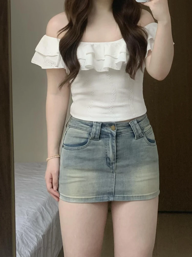 Retro American Washed Denim Skirt Women's Summer New Slimming Versatile Tight Fit Bodycon Half-length Skirt Pants
Retro American Washed Denim Skirt Women's Summer New Slimming Versatile Tight Fit Bodycon Half-length Skirt Pants