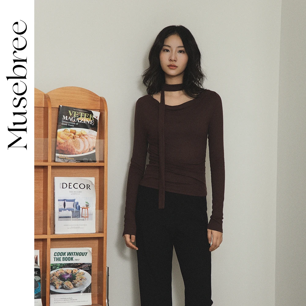 Musebree Women's Halter Ribbon T Shirt Ladies Girls Swing Neck Simple Slim T Shirts Long Sleeve Top Summer Tops Women Clothing
Musebree Women's Halter Ribbon T Shirt Ladies Girls Swing Neck Simple Slim T Shirts Long Sleeve Top Summer Tops Women Clothing